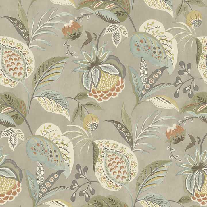 Bohemian Taupe Jacobean Wallpaper - York Wallcoverings - 3125-72301 - York Wallcoverings Wallpaper