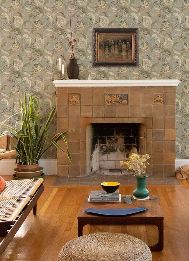 Bohemian Taupe Jacobean Wallpaper - York Wallcoverings - 3125-72301 - York Wallcoverings Wallpaper