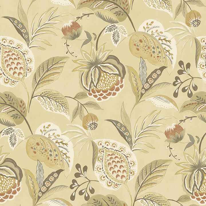 Bohemian Mustard Jacobean Wallpaper - York Wallcoverings - 3125-72302 - York Wallcoverings Wallpaper