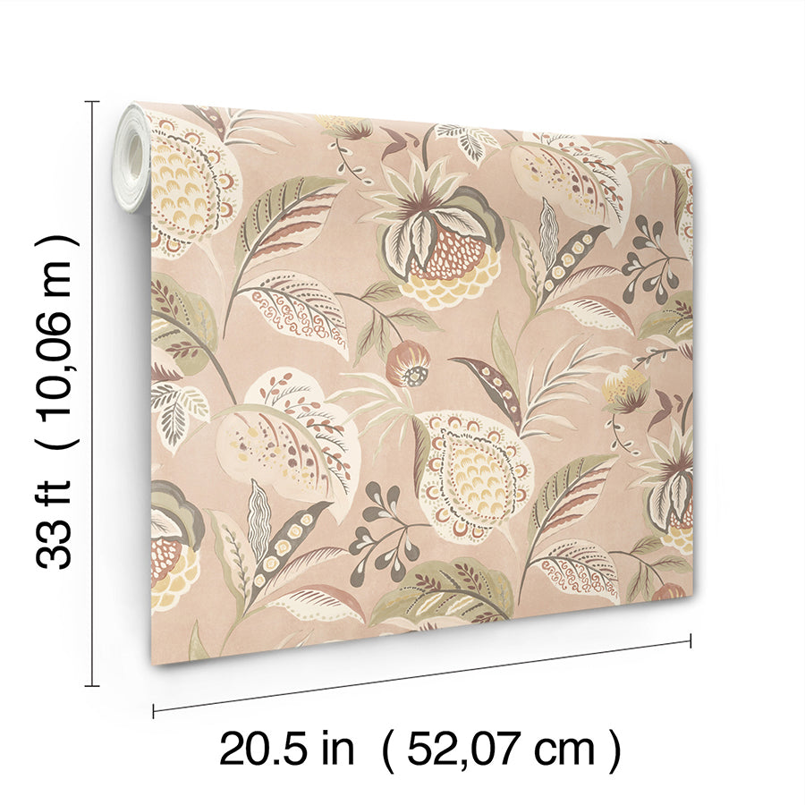 bohemian-blush-jacobean-wallpaper-york-wallcoverings-3125-72303 - York Wallcoverings Papel pintado