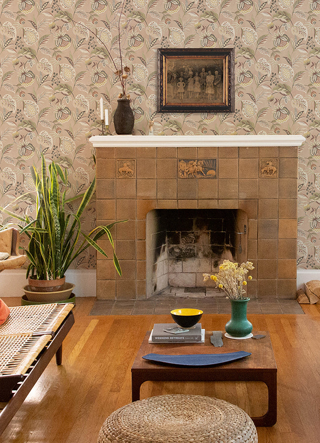 bohemian-blush-jacobean-wallpaper-york-wallcoverings-3125-72303 - York Wallcoverings Papel pintado