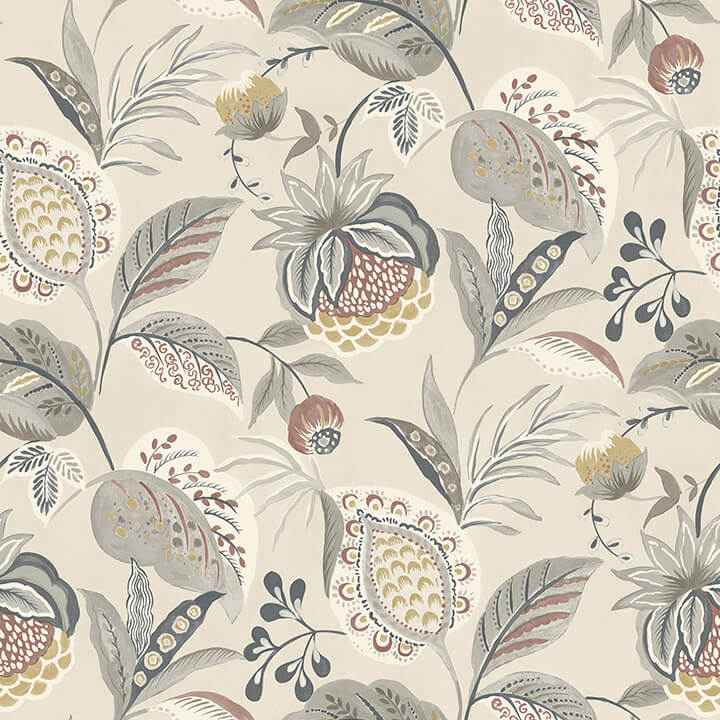 Bohemian Grey Jacobean Wallpaper - York Wallcoverings - 3125-72304