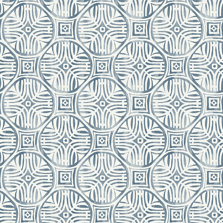 sandee-navy-medallion-wallpaper-york-wallcoverings-3125-72310 - York Wallcoverings Papel pintado
