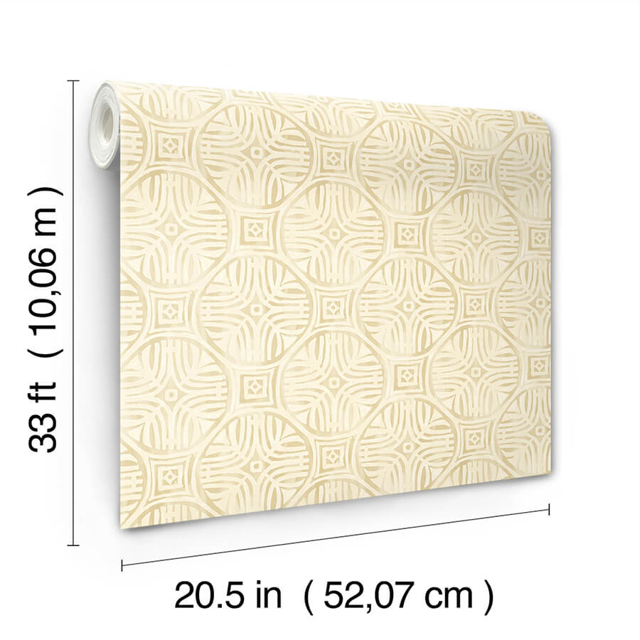 sandee-butter-medallion-wallpaper-york-wallcoverings-3125-72312 - York Wallcoverings Papel pintado