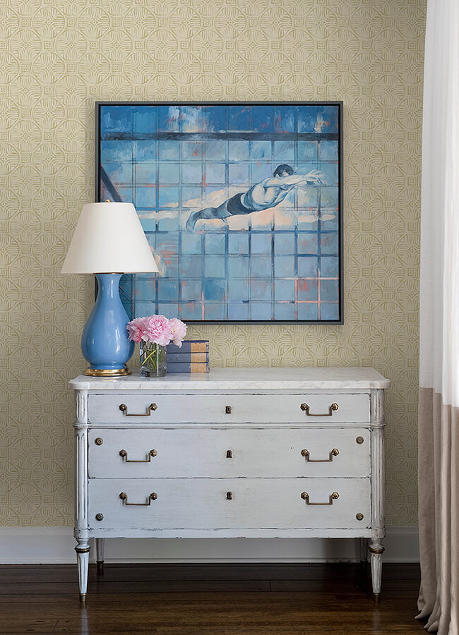 sandee-butter-medallion-wallpaper-york-wallcoverings-3125-72312 - York Wallcoverings Papel pintado