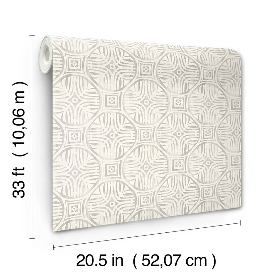 sandee-grey-medallion-wallpaper-york-wallcoverings-3125-72313 - York Wallcoverings Papel pintado