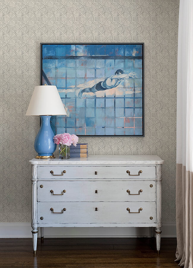 sandee-grey-medallion-wallpaper-york-wallcoverings-3125-72313 - York Wallcoverings Papel pintado
