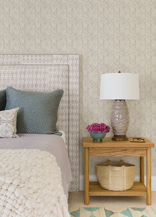sandee-grey-medallion-wallpaper-york-wallcoverings-3125-72313 - York Wallcoverings Papel pintado