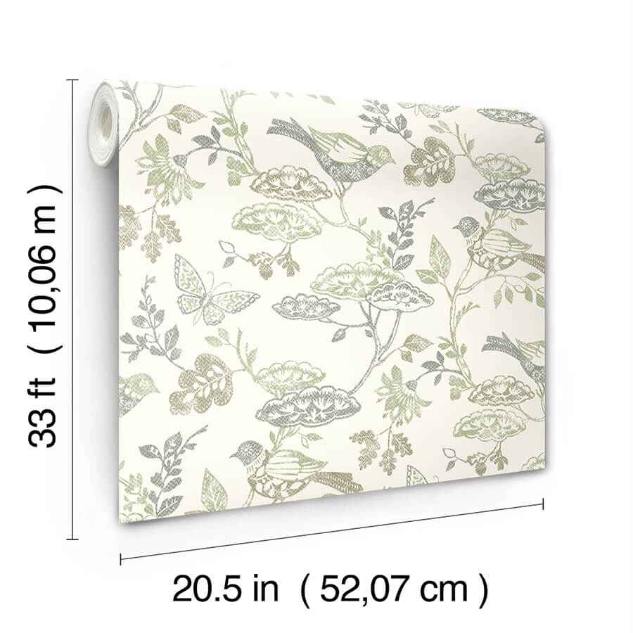 Malmo Green Trail Wallpaper - York Wallcoverings - 3125-72315 - York Wallcoverings Wallpaper