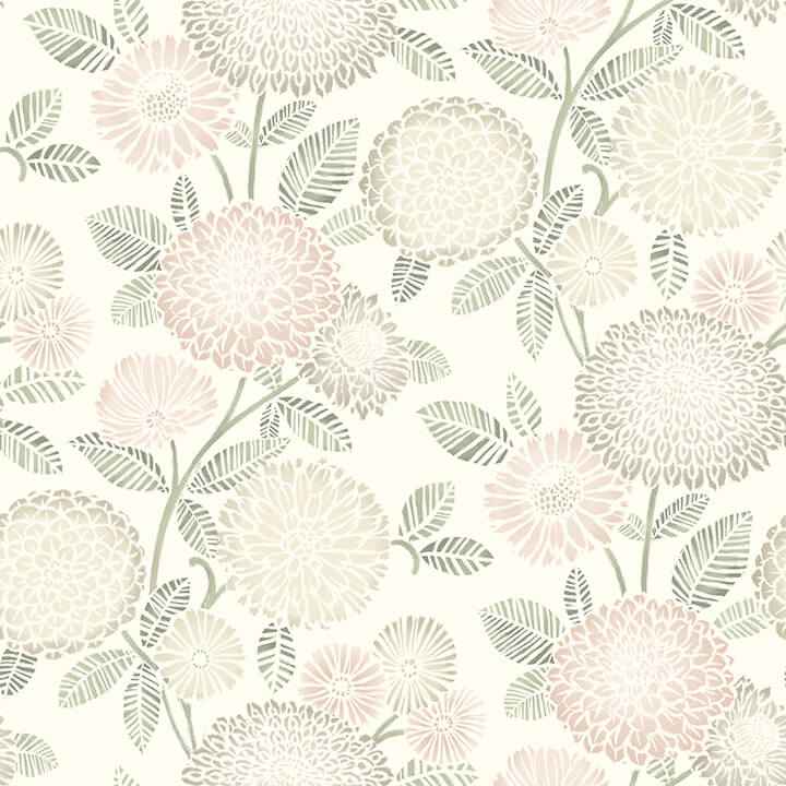 Zalipie Blush Floral Trail Wallpaper - York Wallcoverings - 3125-72329 - York Wallcoverings Wallpaper