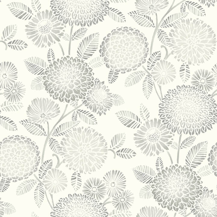 zalipie-grey-floral-trail-wallpaper-york-wallcoverings-3125-72331 - York Wallcoverings Papel pintado