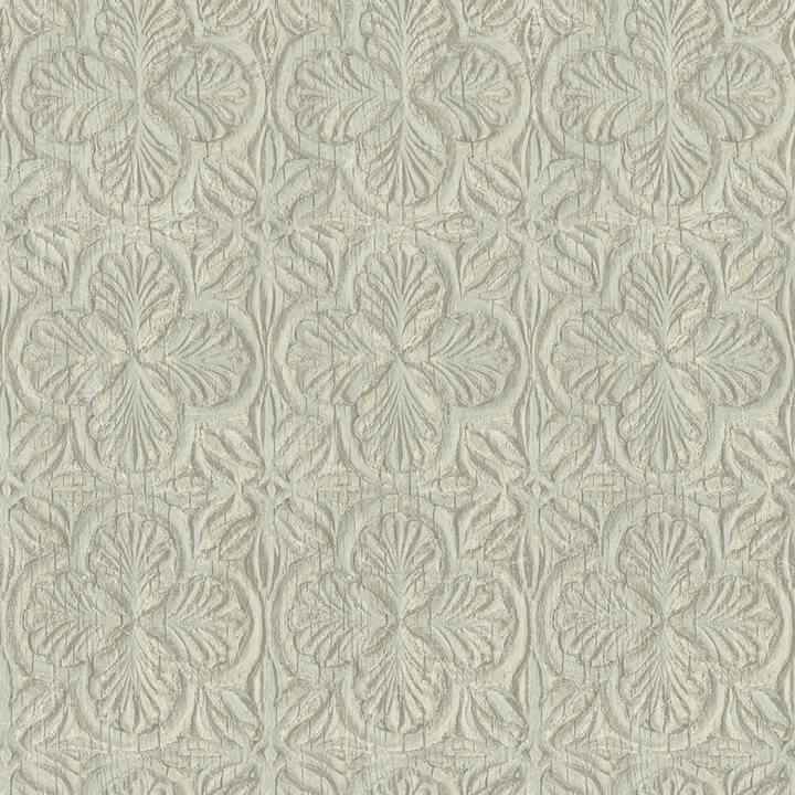 Karachi Light Blue Wooden Damask Wallpaper - York Wallcoverings - 3125-72332