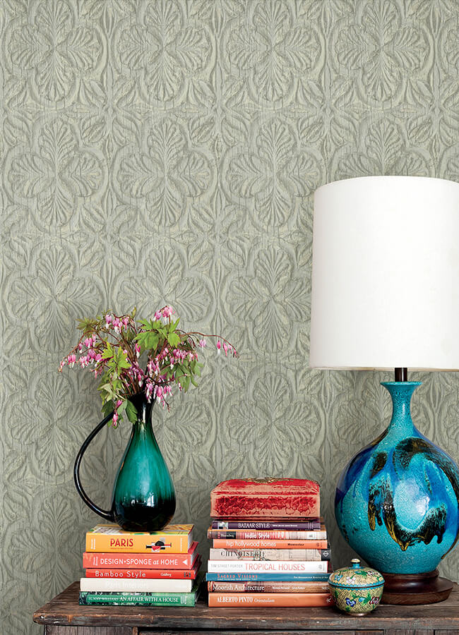 karachi-light-blue-wooden-damask-wallpaper-york-wallcoverings-3125-72332 - York Wallcoverings Papel pintado
