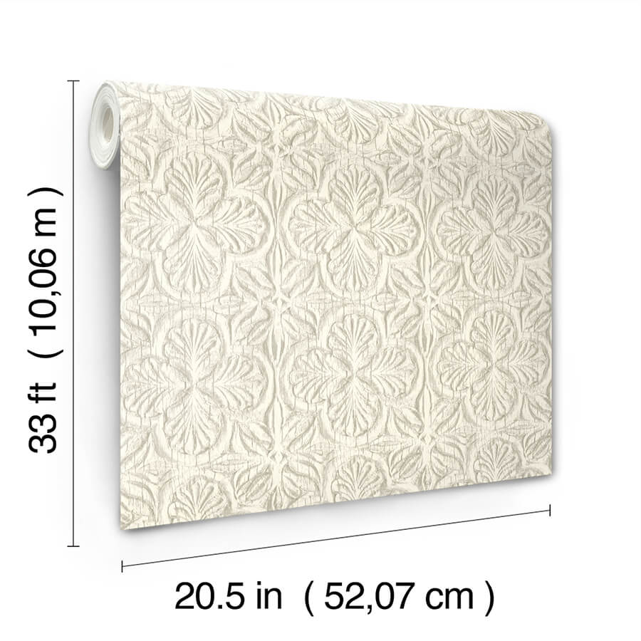 karachi-white-wooden-damask-wallpaper-york-wallcoverings-3125-72334 - York Wallcoverings Papel pintado