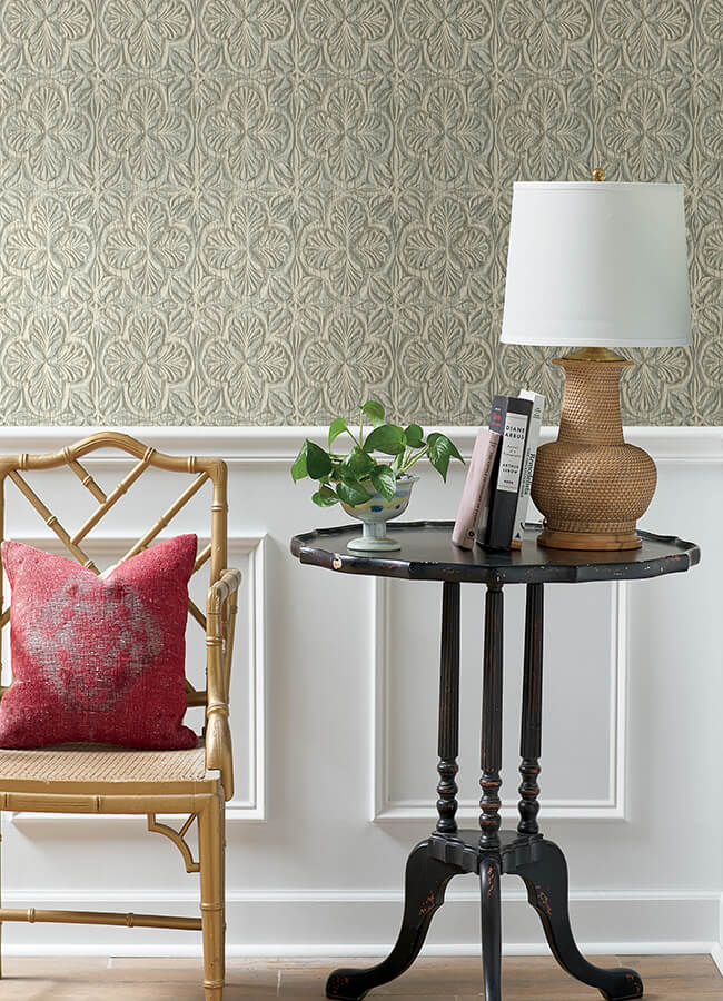 karachi-aqua-wooden-damask-wallpaper-york-wallcoverings-3125-72335 - York Wallcoverings Papel pintado