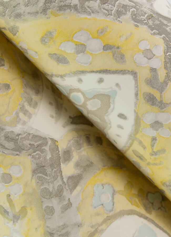 Mimir Mustard Quilted Damask Wallpaper - York Wallcoverings - 3125-72338 - York Wallcoverings Wallpaper