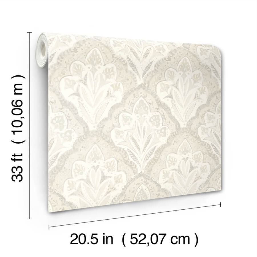 mimir-dove-quilted-damask-wallpaper-york-wallcoverings-3125-72339 - York Wallcoverings Papel pintado
