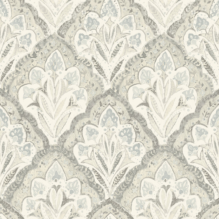 mimir-grey-quilted-damask-wallpaper-york-wallcoverings-3125-72340 - York Wallcoverings Papel pintado