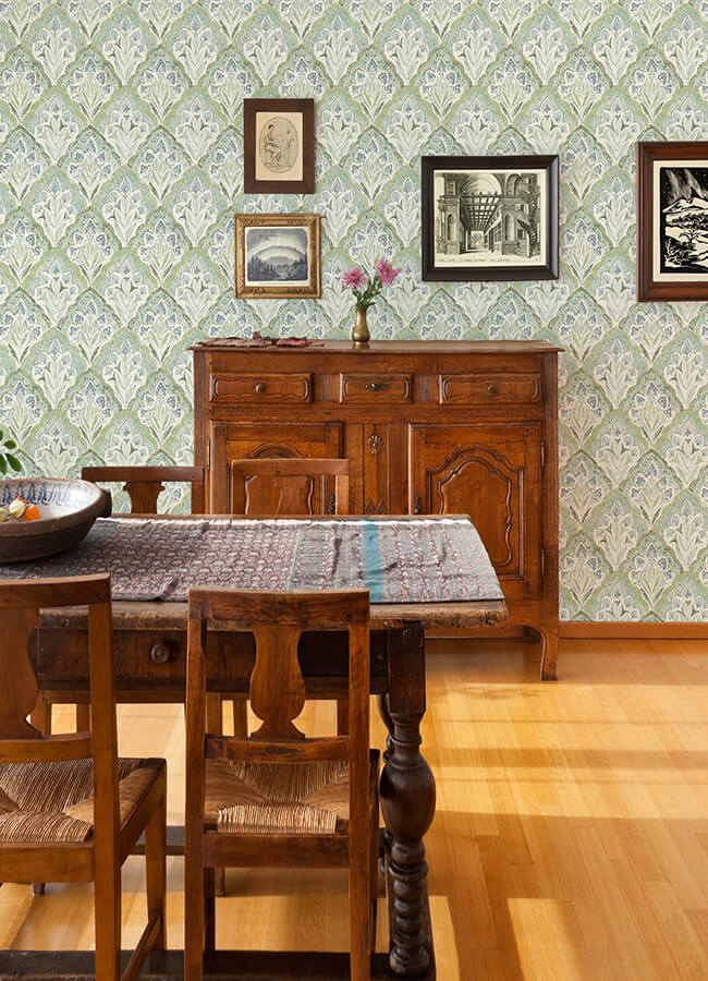 mimir-aquamarine-quilted-damask-wallpaper-york-wallcoverings-3125-72341 - York Wallcoverings Papel pintado