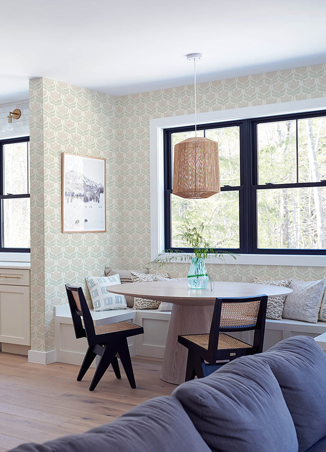 cathal-blush-tulip-block-print-wallpaper-york-wallcoverings-3125-72346 - York Wallcoverings Papel pintado