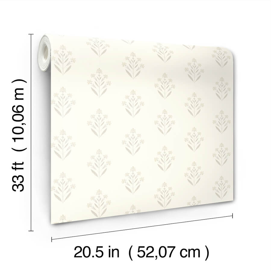 kova-dove-floral-crest-wallpaper-york-wallcoverings-3125-72349 - York Wallcoverings Papel pintado