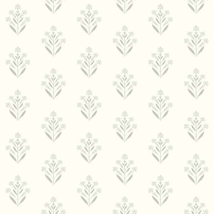 Kova Light Blue Floral Crest Wallpaper - York Wallcoverings - 3125-72350 - York Wallcoverings Wallpaper