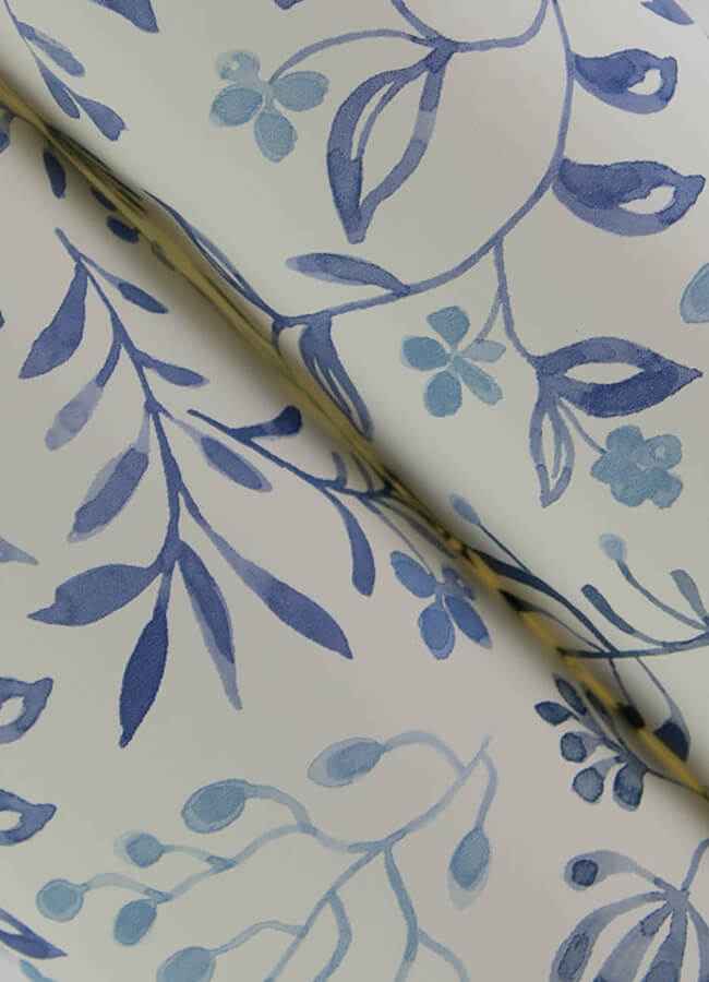 Tarragon Blue Dainty Meadow Wallpaper - York Wallcoverings - 3125-72352 - York Wallcoverings Wallpaper