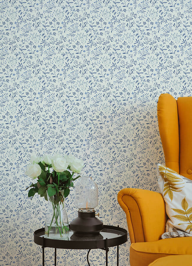 tarragon-blue-dainty-meadow-wallpaper-york-wallcoverings-3125-72352 - York Wallcoverings Wallpaper
