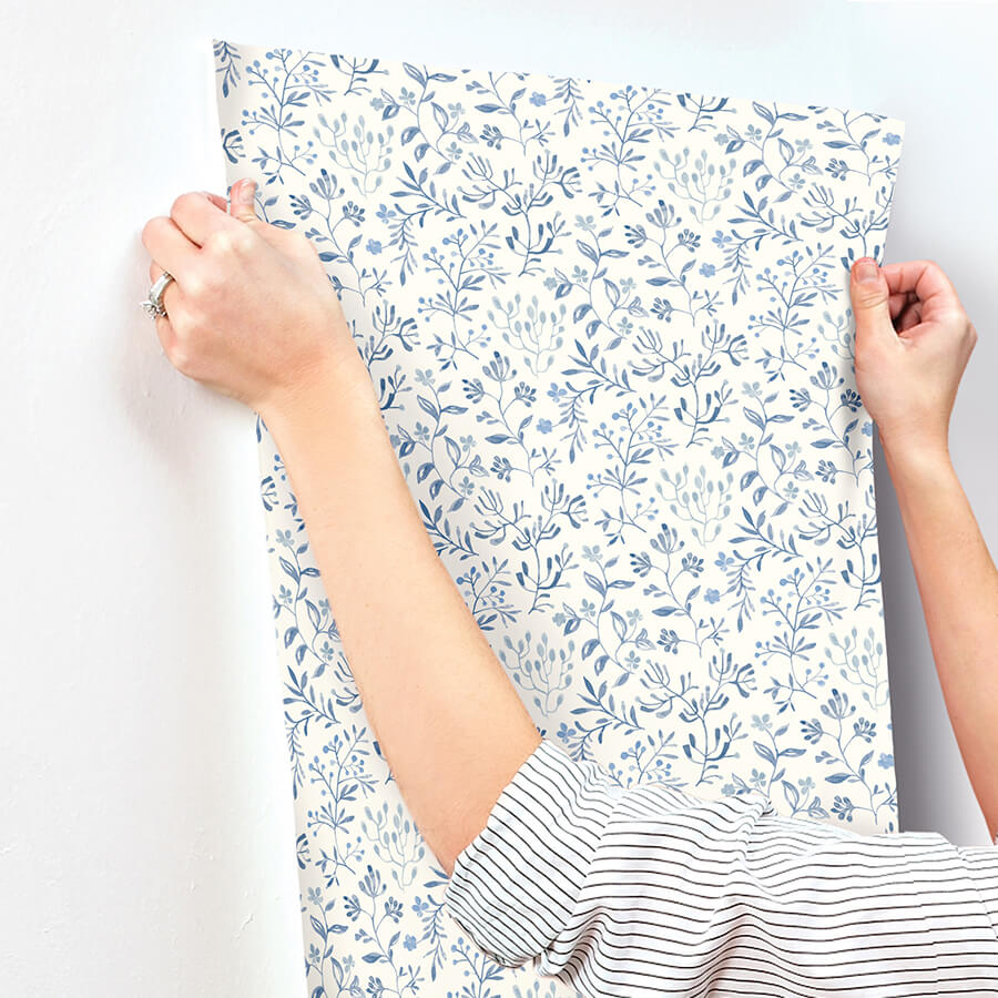 tarragon-blue-dainty-meadow-wallpaper-york-wallcoverings-3125-72352 - York Wallcoverings Wallpaper