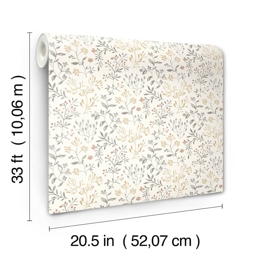 tarragon-grey-dainty-meadow-wallpaper-york-wallcoverings-3125-72356 - York Wallcoverings Papel pintado