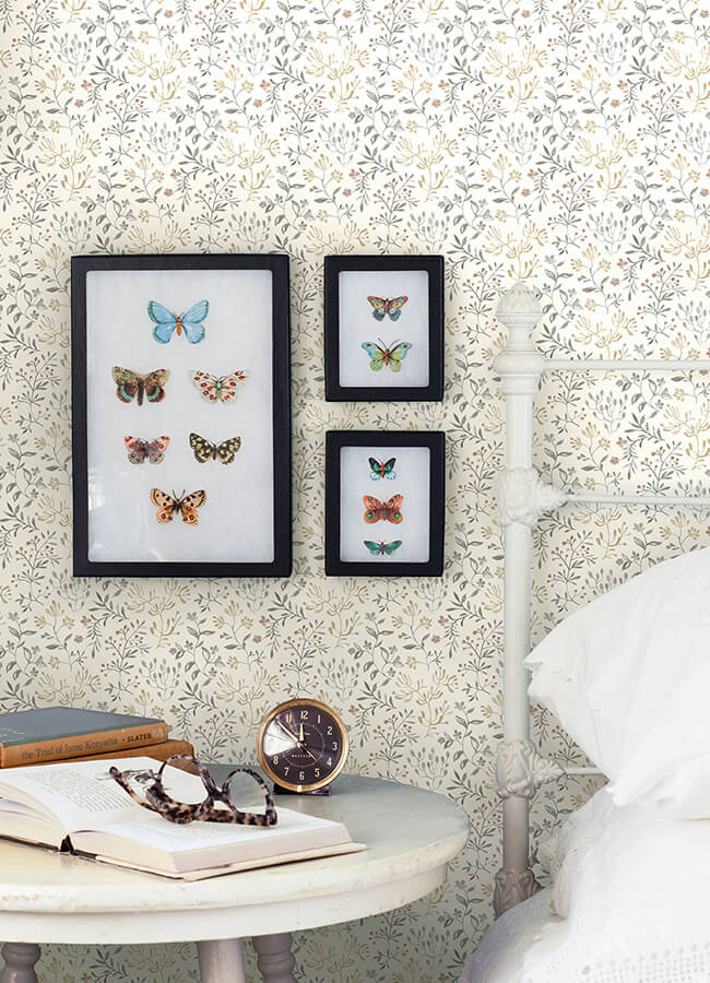 tarragon-grey-dainty-meadow-wallpaper-york-wallcoverings-3125-72356 - York Wallcoverings Papel pintado