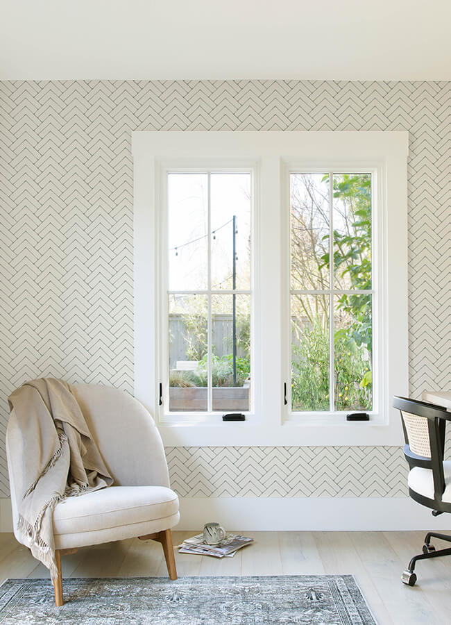 oswin-teal-tiered-herringbone-wallpaper-york-wallcoverings-3125-72362 - York Wallcoverings Papel pintado