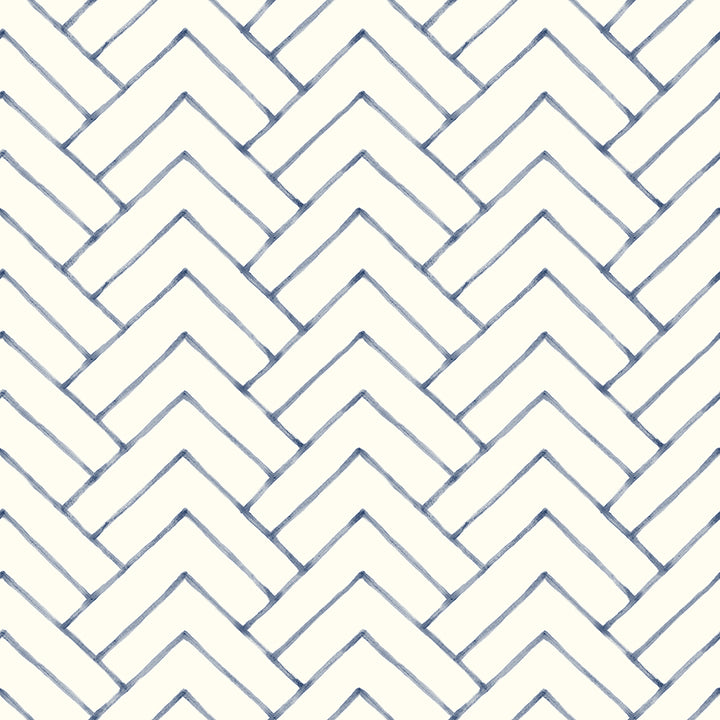 oswin-navy-tiered-herringbone-wallpaper-york-wallcoverings-3125-72363 - York Wallcoverings Papel pintado