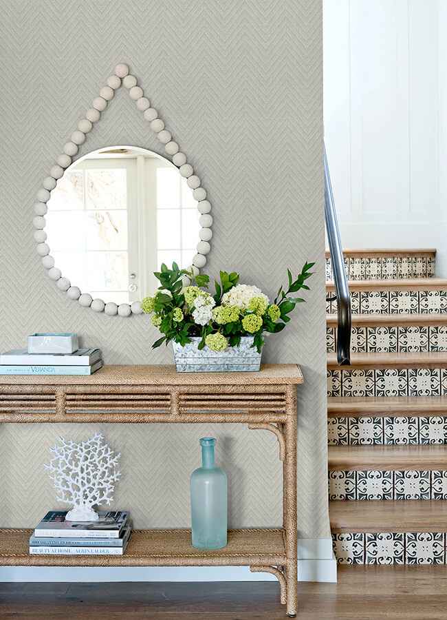 glynn-silver-chevron-wallpaper-york-wallcoverings-4122-26651 - York Wallcoverings Wallpaper