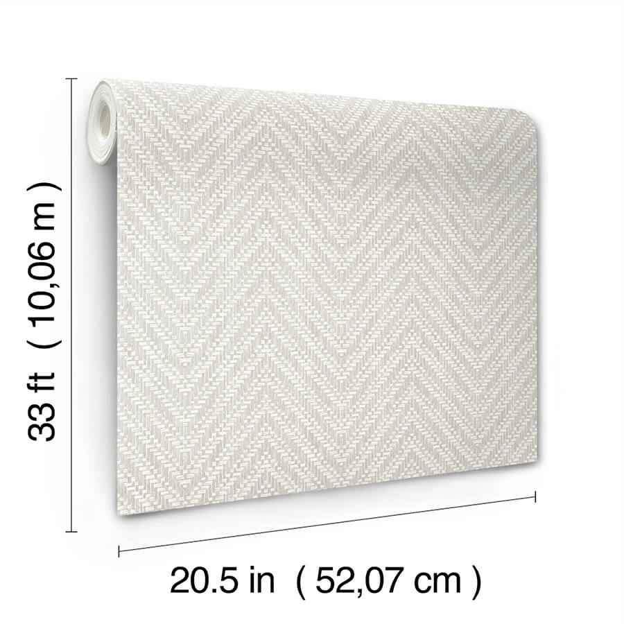 Glynn Light Grey Chevron Wallpaper - York Wallcoverings - 4122-26652 - York Wallcoverings Wallpaper