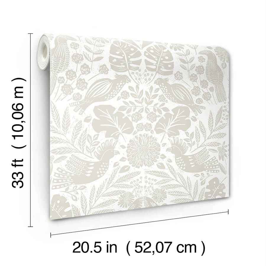 nestle-dove-bird-block-print-wallpaper-york-wallcoverings-4122-27003 - York Wallcoverings Wallpaper