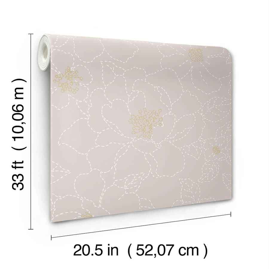 gardena-lavender-embroidered-floral-wallpaper-york-wallcoverings-4122-27008 - York Wallcoverings Wallpaper