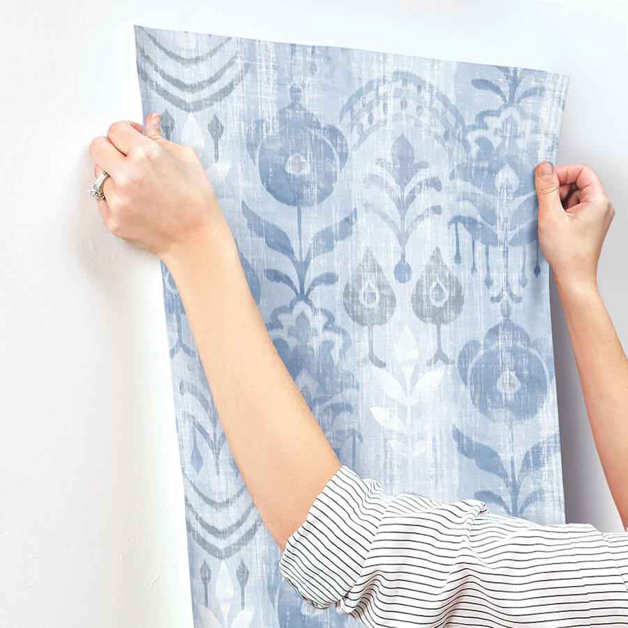 pavord-blue-floral-shibori-wallpaper-york-wallcoverings-4122-27013 - York Wallcoverings Wallpaper