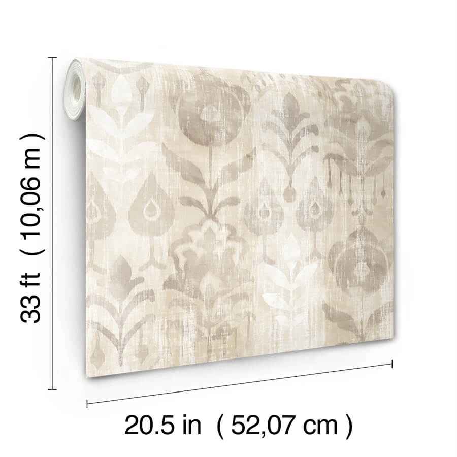 Pavord Neutral Floral Shibori Wallpaper - York Wallcoverings - 4122-27015 - York Wallcoverings Wallpaper