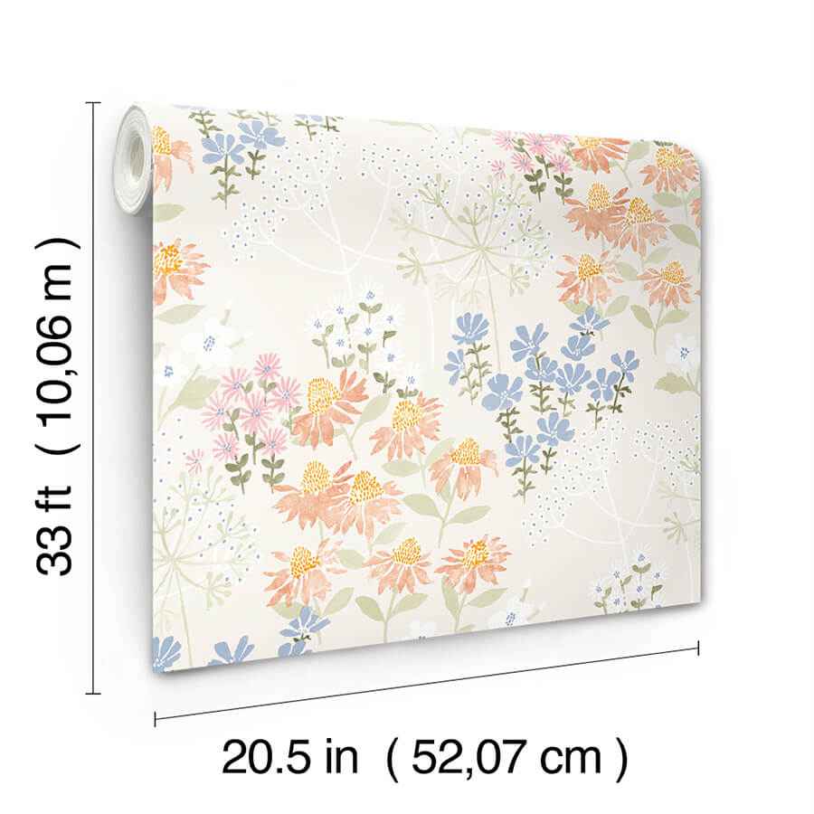 cultivate-pastel-springtime-blooms-wallpaper-york-wallcoverings-4122-27020 - York Wallcoverings Wallpaper