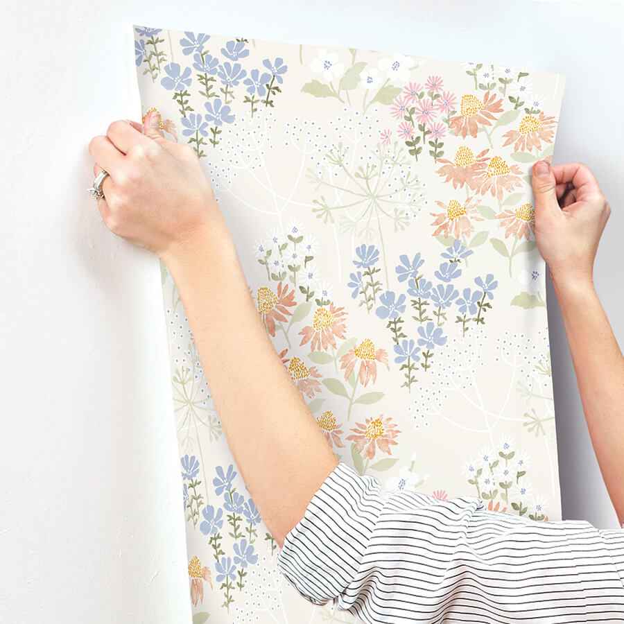 Cultivate Pastel Springtime Blooms Wallpaper - York Wallcoverings - 4122-27020 - York Wallcoverings Wallpaper