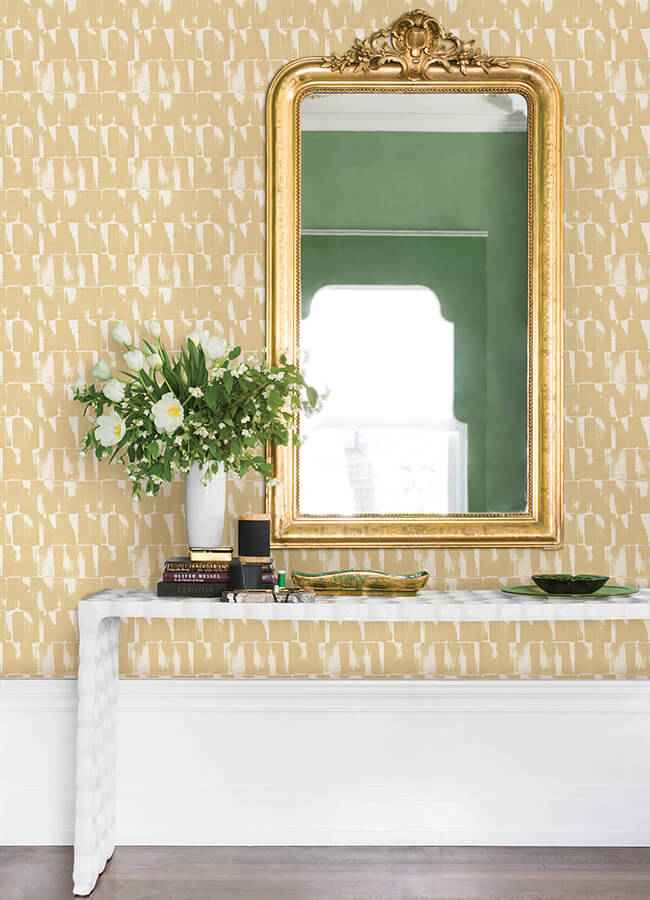Bancroft Gold Artistic Stripe Wallpaper - York Wallcoverings - 4122-27021 - York Wallcoverings Wallpaper