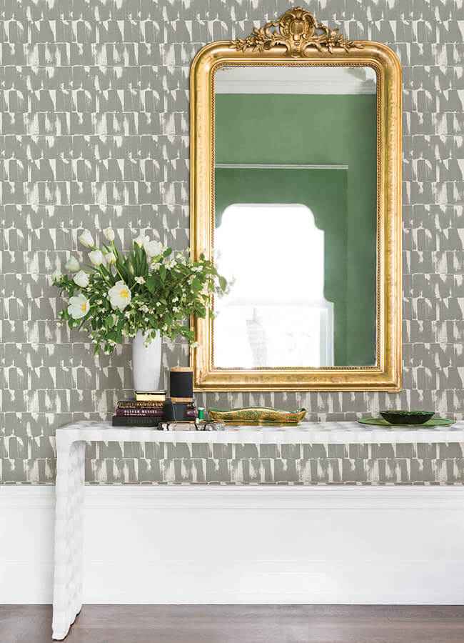 Bancroft Grey Artistic Stripe Wallpaper - York Wallcoverings - 4122-27022 - York Wallcoverings Wallpaper