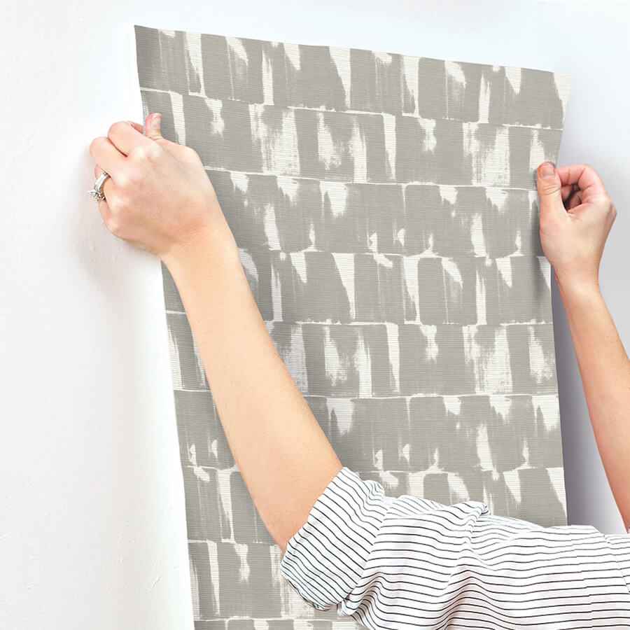 Bancroft Grey Artistic Stripe Wallpaper - York Wallcoverings - 4122-27022 - York Wallcoverings Wallpaper