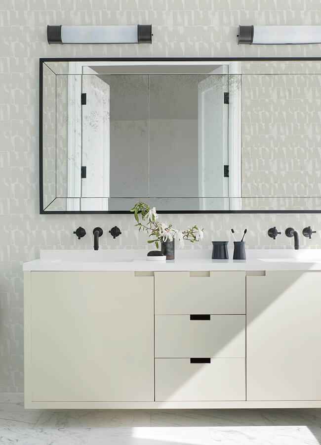 Bancroft Dove Artistic Stripe Wallpaper - York Wallcoverings - 4122-27024 - York Wallcoverings Wallpaper