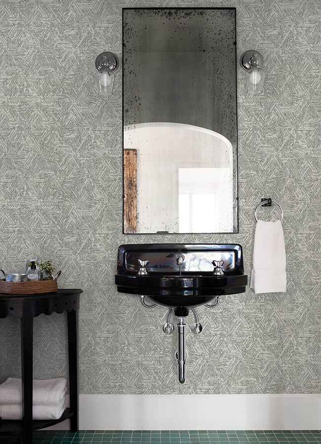 Retreat Charcoal Quilted Geometric Wallpaper - York Wallcoverings - 4122-27031 - York Wallcoverings Wallpaper