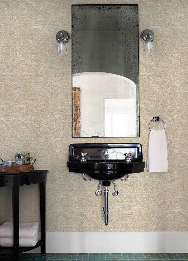 retreat-light-brown-quilted-geometric-wallpaper-york-wallcoverings-4122-27033 - York Wallcoverings Wallpaper