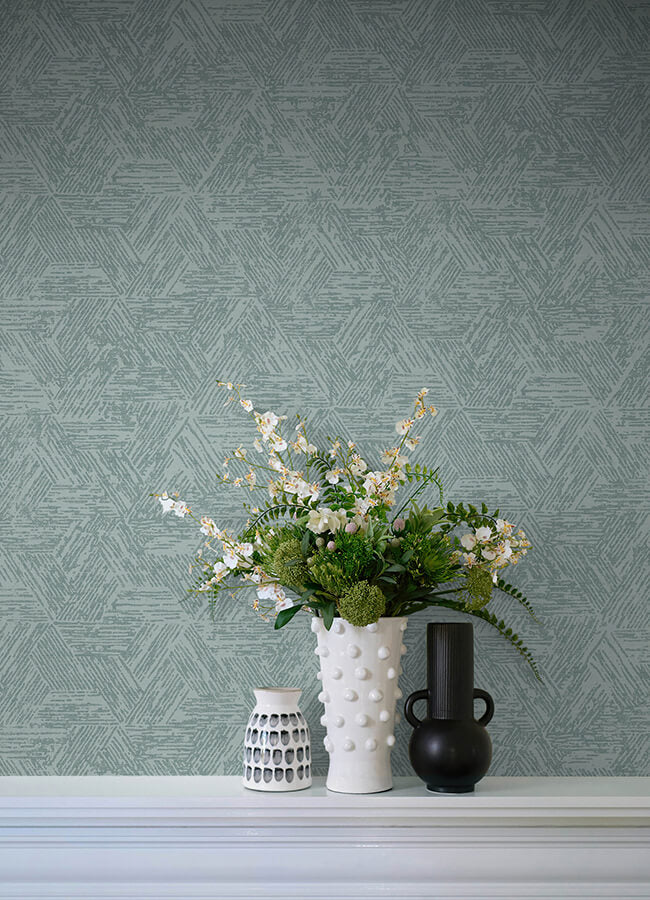 retreat-denim-quilted-geometric-wallpaper-york-wallcoverings-4122-27036 - York Wallcoverings Wallpaper