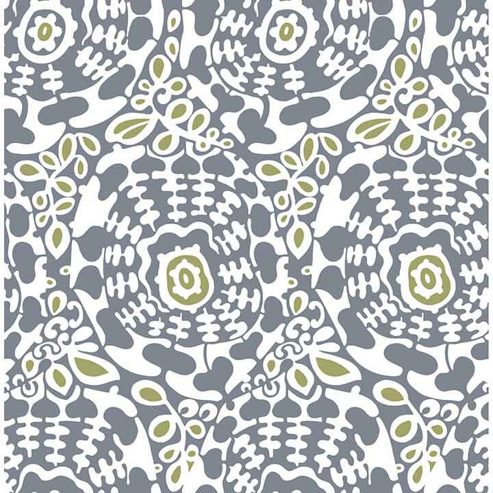 divine-slate-abstract-medallion-wallpaper-york-wallcoverings-4122-27037 - York Wallcoverings Wallpaper