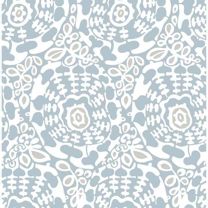 divine-light-blue-abstract-medallion-wallpaper-york-wallcoverings-4122-27039 - York Wallcoverings Wallpaper